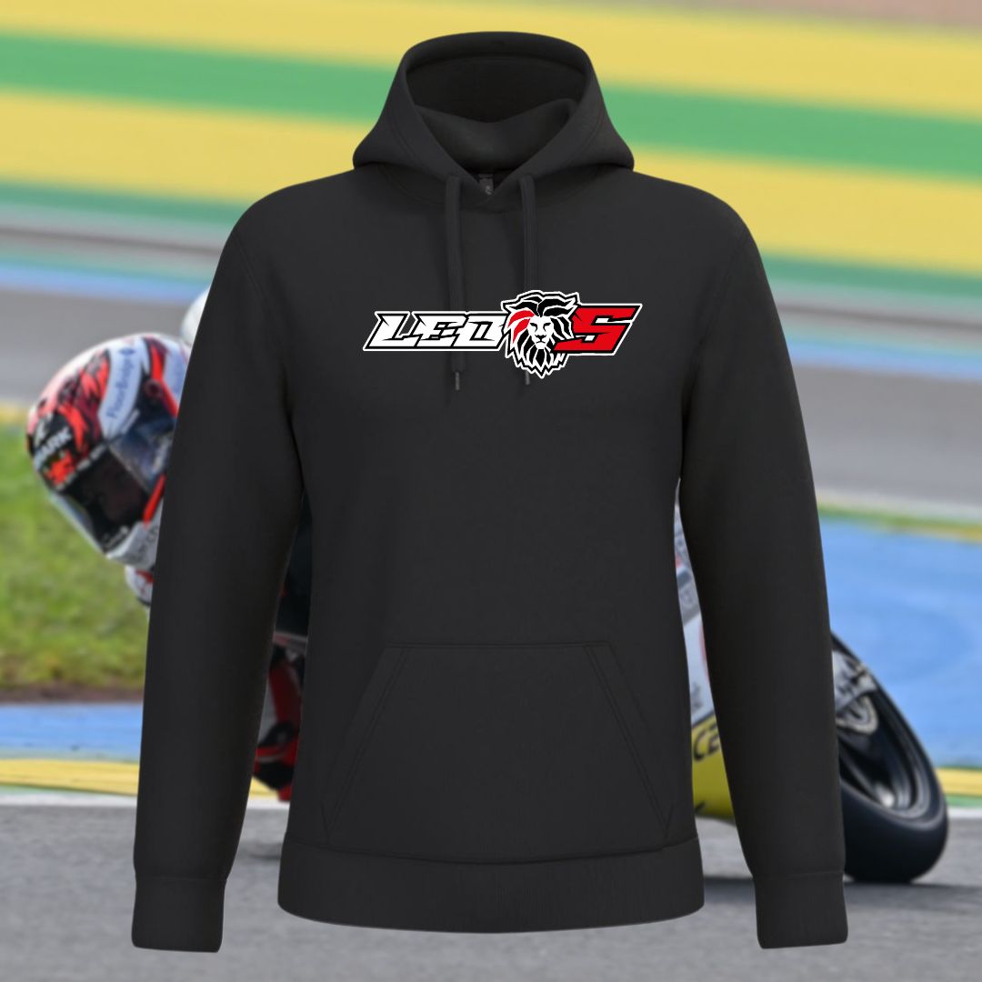 Hoodie Leo#5 – schwarz (Logodruck vorne)