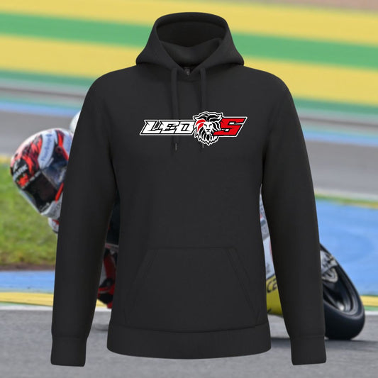 Hoodie Leo#5 – schwarz (Logodruck vorne)