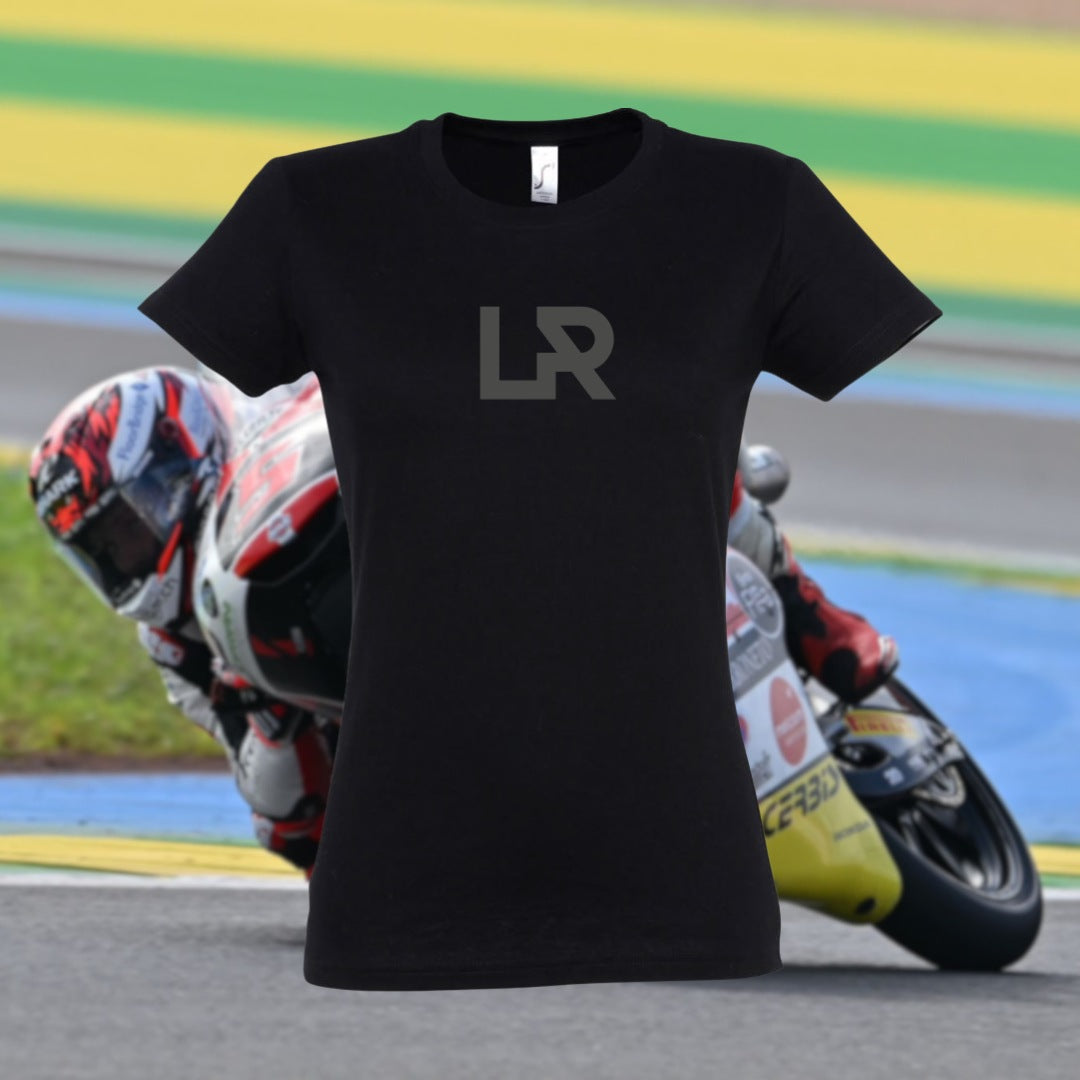 Damenshirt LR-Logo – schwarz / grau