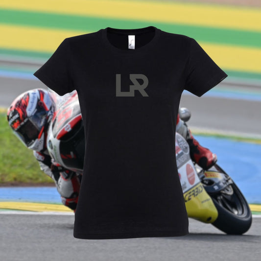 Damenshirt LR-Logo – schwarz / grau